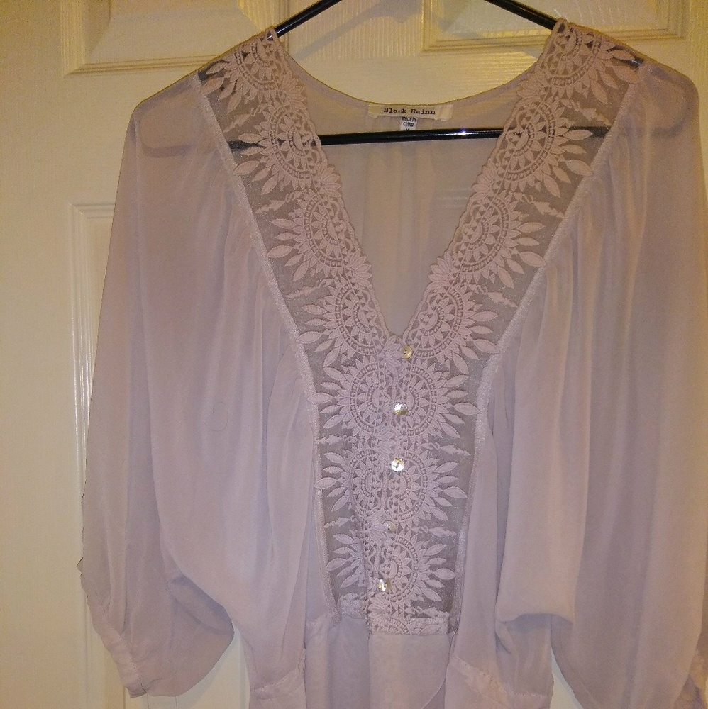 Peasant top, light coffee brown color